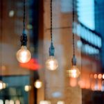 lamps, light bulbs, blur, bokeh lights, bulb, evening, illuminated, lights, lighting, incandescent