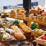 An enticing assortment of pastries and baked goods on display, showcasing a variety of textures and flavors.